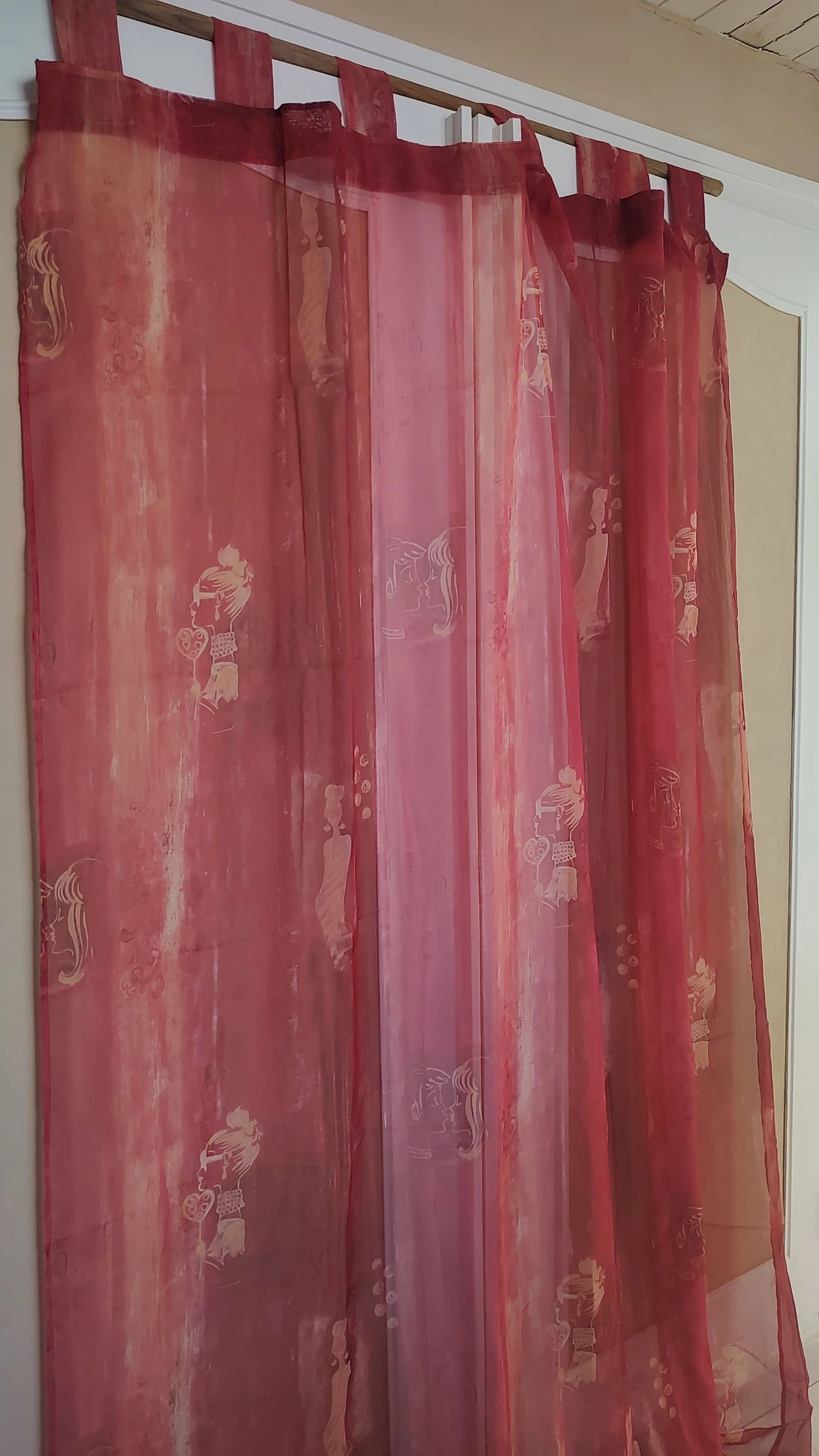 Gordijnpaar voile 140 x 240 cm - Bordeauxrood – photo 3